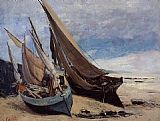 Fishing Boats on the Deauville Beach by Gustave Courbet